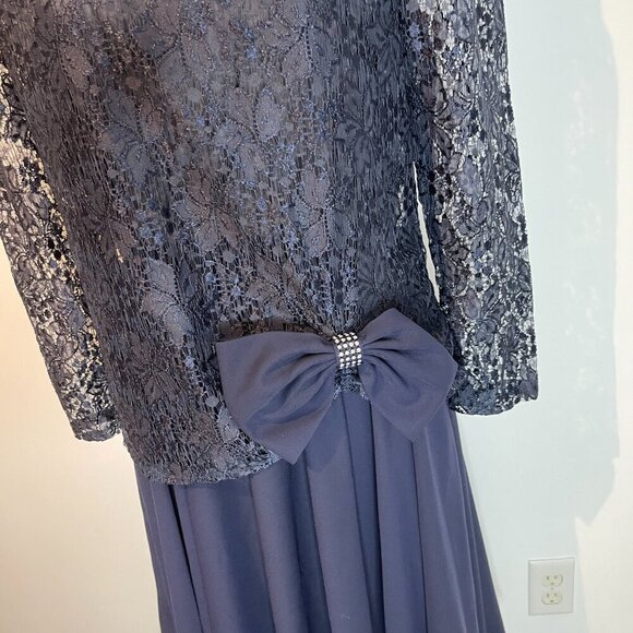 In the Mood Vintage Navy Evening Dress size 12 - Picture 4 of 5